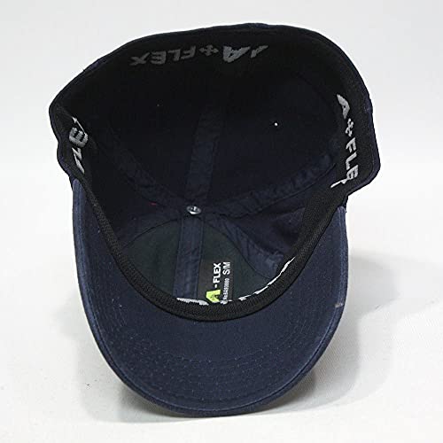 Cotton with Stretchable Polyester Air Mesh Back Flex Six Panel Baseball Cap - color: A-flex Navy, size: Small