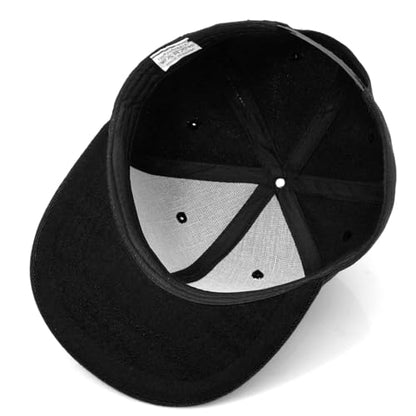 Snapback Hat Flat Bill Visor Hats Adjustable Hip Hop Baseball Cap for Women Men - color: Black