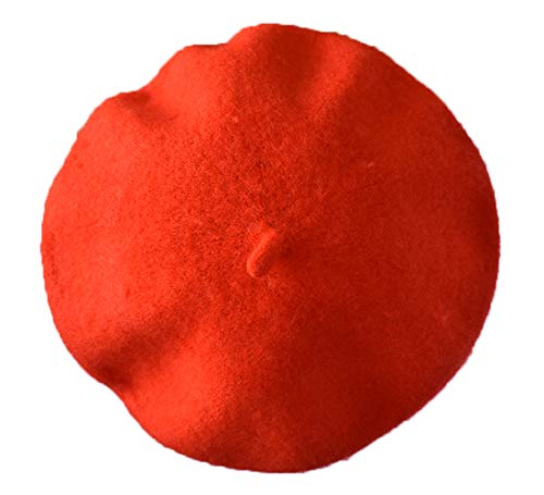 Kids Girls Boys Solid Color Classic French Style Beret Beanie Hat - color: Red
