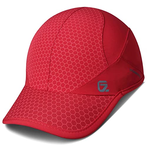 GADIEMKENSD Stretch Running Hat with Soft Brim, Quick Dry, Unstructured, Unisex-Adult - color: Soft Red