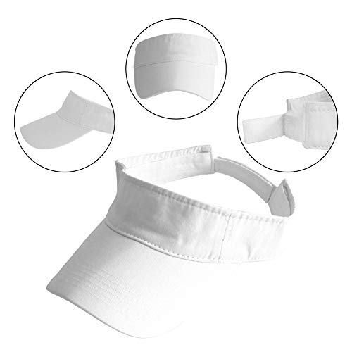 HH HOFNEN Sports Sun Visor Hats Cotton Adjustable Golf Caps for Men Women - color: #1a White