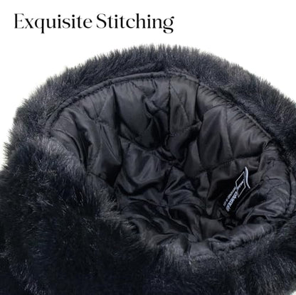 Waterproof Winter Trapper Ushanka Hat Ear Flap Chin Strap, Russian Style - color: Metallic (Black)