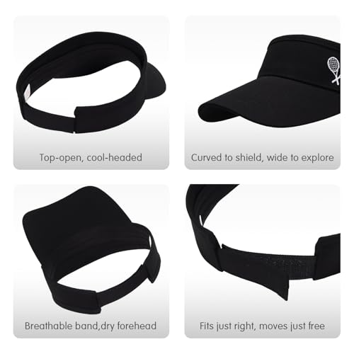 WILLPORT Kids Adjustable Cotton Visor Sun Hat,6-12Y - color: Black