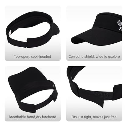 WILLPORT Kids Adjustable Cotton Visor Sun Hat,6-12Y - color: Black