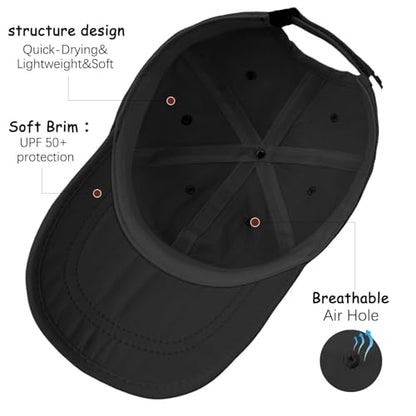 ZOORON Soft Brim Baseball Cap Low Profile Unstructured Dad Hat, Adjustable Washer Friendly Sport Hats for Golf Running - color: 1pack-black