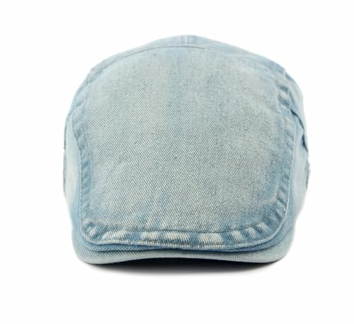 Cotton Newsboy Cap,Breathable Ivy Gatsby Cabbie Beret Hat for Men's Women Driving Hunting Golf - color: Denim Light Blue