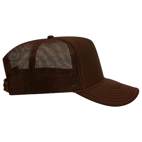 BROTHER TRUCKERS The World's Greatest Polyester Trucker Hat Blank in 73+ Colors - Wholesale Snapback Hat - color: Brown