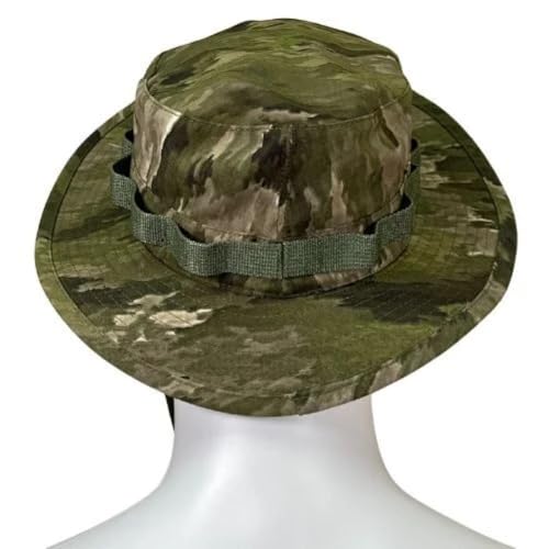 Military Boonie Hat, A-TACS Camo Pattern, Tactical Sun Hat with Chin Strap - color: A-tacs Ix, size: 7 3/4