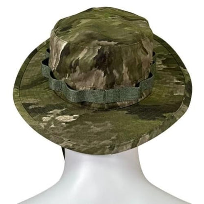 Military Boonie Hat, A-TACS Camo Pattern, Tactical Sun Hat with Chin Strap - color: A-tacs Ix, size: 7 1/2