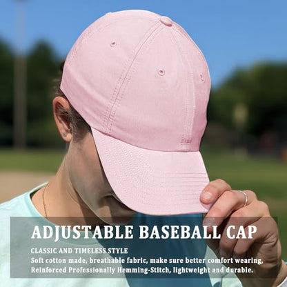 Adjustable Cotton Baseball Cap for Men Women - color: Pink