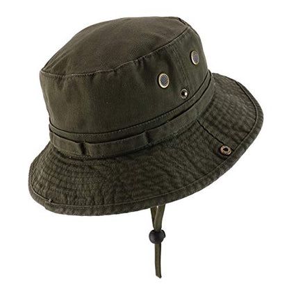Armycrew Big Oversized Jungle Boonie Bucket Hat with Chin String Fits Upto XXXL - color: Olive, size: X-Large-XX-Large