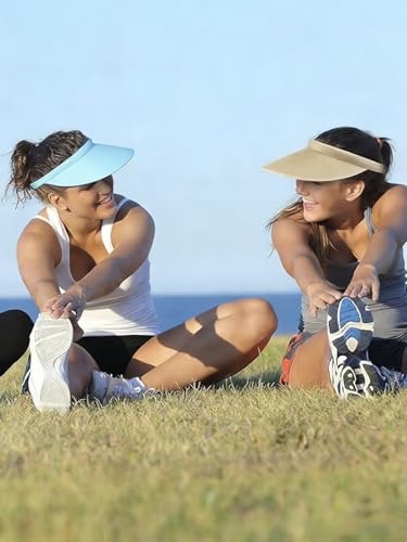 Wide Brim Sun Visor Hats - color: Black, White, Light Blue, Beige