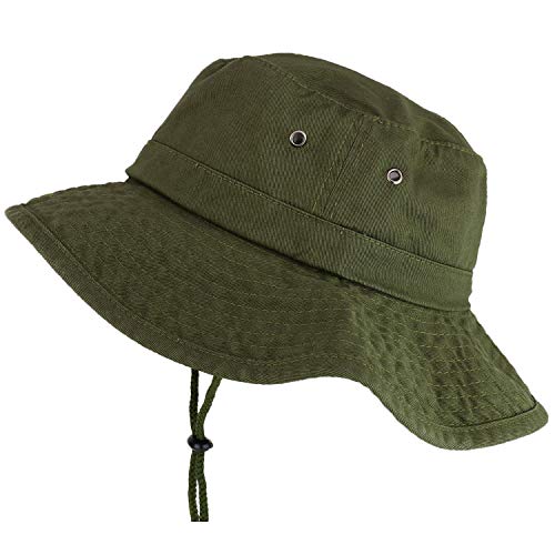 Trendy Apparel Shop XXL Oversize Large Brim 100% Cotton Outdoor Boonie Hat - color: Olive, size: XX-Large