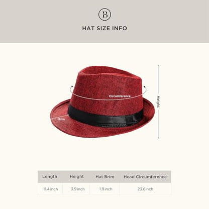 BABEYOND 1920s Mens Gatsby Gangster Accessories Set Panama Hat Suspender Bow Tie - color: Red Set