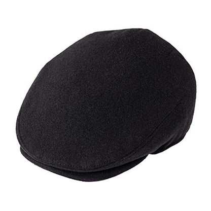 Men Wool Plaid Ivy Gatsby Newsboy Cap - color: Black, size: 7 7/8