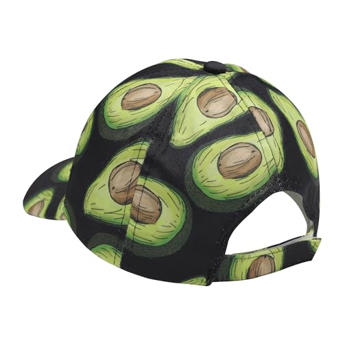 ZLYC Women Fashion Floral Print Baseball Cap Hawaiian Snapback Dad Hat - color: Avocado Black, size: One Size