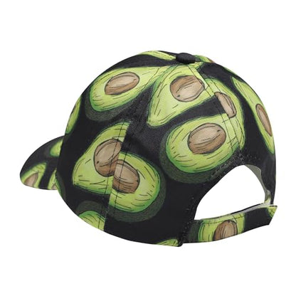 ZLYC Women Fashion Floral Print Baseball Cap Hawaiian Snapback Dad Hat - color: Avocado Black, size: One Size