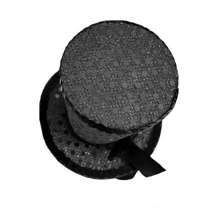 WLBON Halloween Mini Top Hat Headband 1920s Bow Sequins Hair Hoops Bands Fascinator Headpiece Hairband Women Christmas Holiday Festival Parade Cosplay Dress Up Birthday Tea Party Accessories Black - color: Black Tone