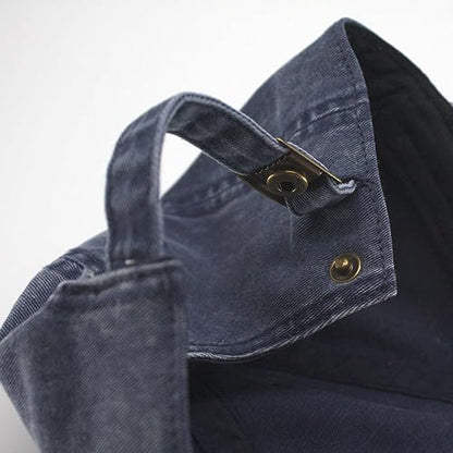 Heavy Washed Coated Canvas Wax-Look Adjustable Low Profile Men Women Baseball Cap - color: Snow Washed Navy
