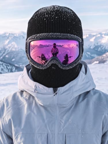 SATINIOR 2 Pcs Ski Masks Winter Balaclava Fleece - color: Black, Navy Blue, size: Small