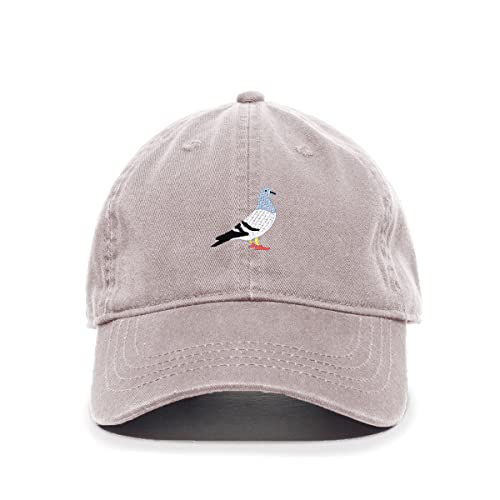 Pigeon Baseball Cap Embroidered Cotton Adjustable Dad Hat - color: Light Grey