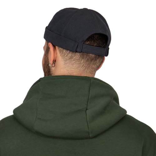 Cotton Docker Cap, Unisex Brimless Cap, Men Skull Cap, Brimless Beanie Hat, Men Women Cuffed Hat. - color: Dark Gray