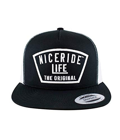 Grinder Embroidered Classic Snapback Trucker Baseball Hat - color: Black