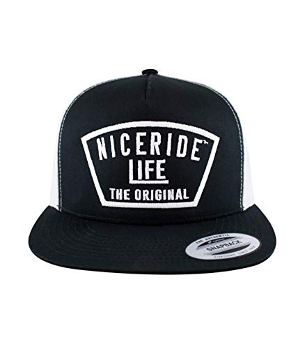 Grinder Embroidered Classic Snapback Trucker Baseball Hat - color: Black