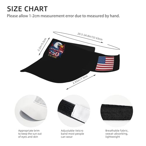 United States 250th Anniversary Hat USA Est 1776 America Patriotic Visor Cap Adjustable Sun Hat for Women Men Sports Beach - color: Black13