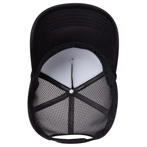 OTTO Cap 5 Panel High Crown Air Mesh Back Trucker Hat | Bulk Packs - color: 003c - Black