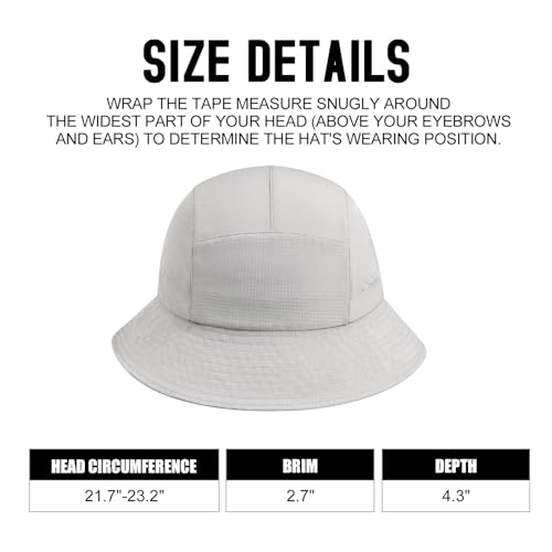 VOBOOM Women Lightweight Unstructured Bucket Sun Hat - color: Light Grey