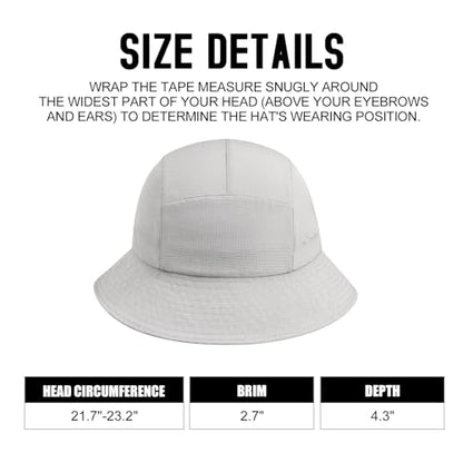 VOBOOM Women Lightweight Unstructured Bucket Sun Hat - color: Light Grey
