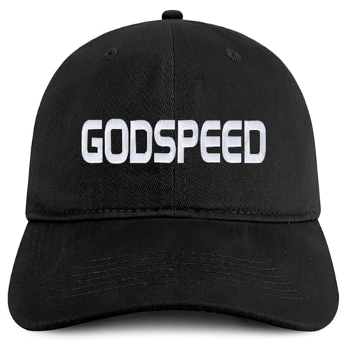 Trendy Apparel Shop Godspeed Embroidered Soft Cotton Baseball Cap - color: Black