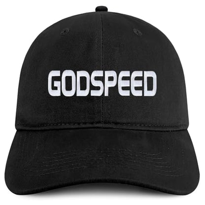 Trendy Apparel Shop Godspeed Embroidered Soft Cotton Baseball Cap - color: Black