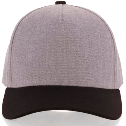 Daxton Men Original Trucker Hat Cotton Twill with Adjustable Snapback 5 Panel A-Frame Cap - color: 2 Pack - All Black, Heather Gray Black