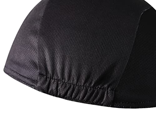 Black Cycling Cap - Polyester Funny Cycling Hat-Under Helmet - Cycling Helmet Liner Breathable&Sweat Uptake - color: Black 12
