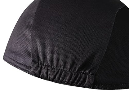 Black Cycling Cap - Polyester Funny Cycling Hat-Under Helmet - Cycling Helmet Liner Breathable&Sweat Uptake - color: Black 12
