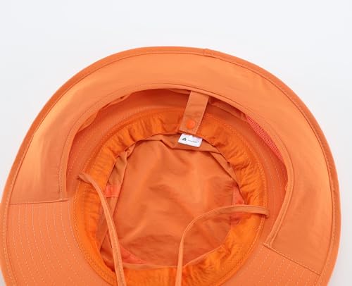 Home Prefer UPF50 Mens Sun Hat with Neck Flap Quick Dry UV Protection Cap Womens Wide Brim Fishing Hat Neck Flap Beach Garden - color: Orange