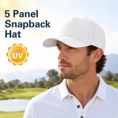 5 Panel Baseball Cap Quick Dry Mesh Snapback Hat for Women Men - color: Lightgrey