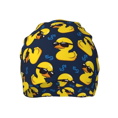 Slouchy Beanie Hat Skull Cap Chemo Headwear Baggy Hats for Men Women Running Cycling - color: Funny Duck