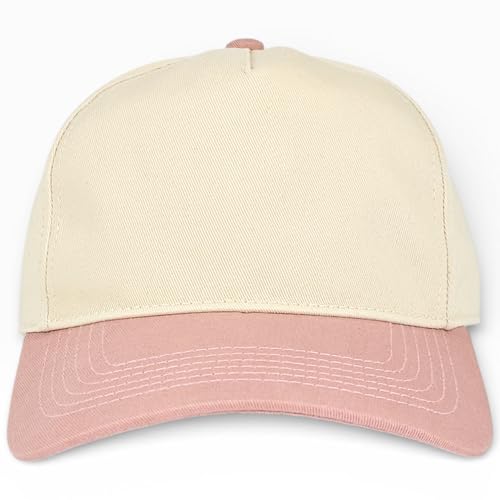 E BY ELIDAN Two Tone A-Frame Trucker Hat, 5-Panel Blank Baseball Snapback - color: Stone Mauve