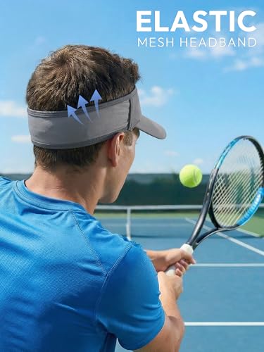 Sun Visor Hat for Women & Men UV Protection Lightweight Sports - color: Dark Gray