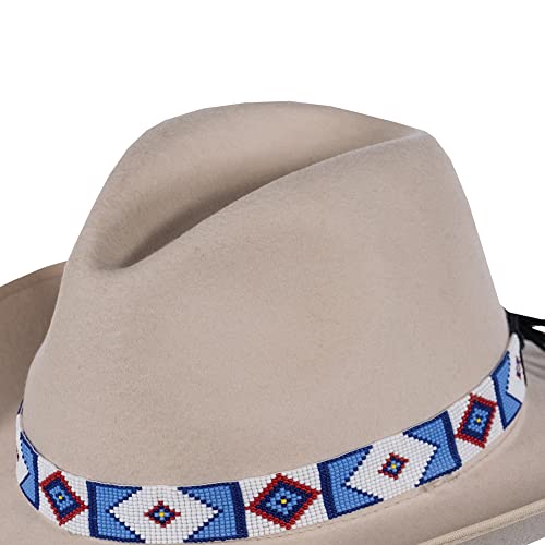 Outback Trading 13216 Unisex Roswell UPF 50 Water-Resistant Wire Brim Western-Style Wool Hat - color: Bone, size: Large
