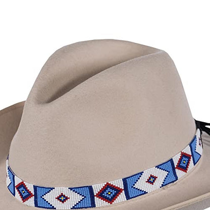 Outback Trading 13216 Unisex Roswell UPF 50 Water-Resistant Wire Brim Western-Style Wool Hat - color: Bone, size: Medium