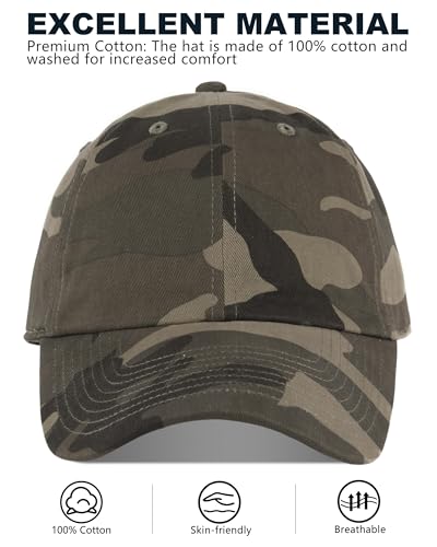 GADIEMKENSD Unstructured Baseball Cap Adjustable, Running Hat for Men Women, Cotton Dad Hat Plain for Outdoors Activities - color: Camo Desert