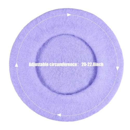 Jolbndcv 6PCS Beret, French Beanie, Outdoor, Winter, Fashion Lady Hat - color: Lavender