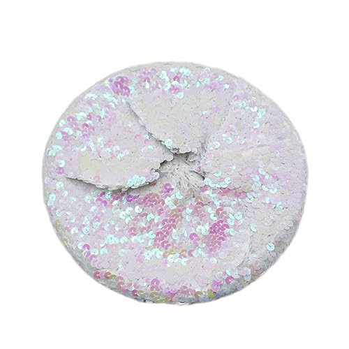 JUMISEE Sparkly Sequin Berets for Women Girls Fashion Beanie Hat Costume Accessories for Festival Party Dance - color: White