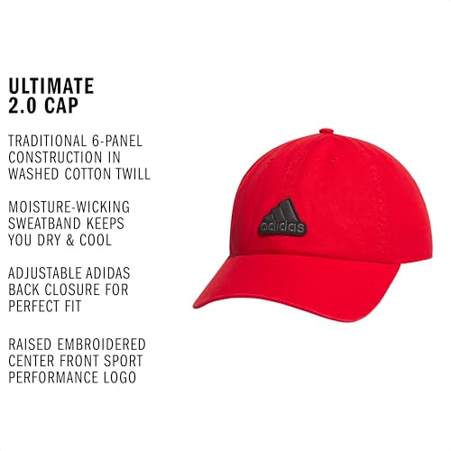 adidas Men's Ultimate Hat Baseball Cap - color: Better Scarlet/Black/Grey Six