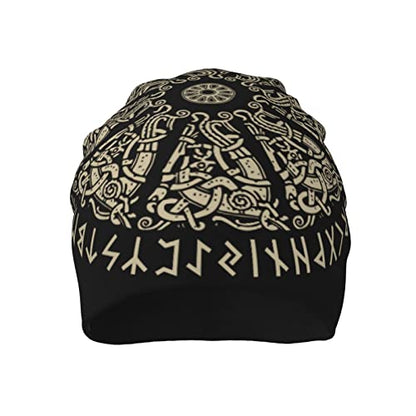 Men Vikings Beanie Caps,Norse Rune Skull Cap Knit Hat Slouchy Cap Autumn Summer Casual Beanies Hat - color: Norse