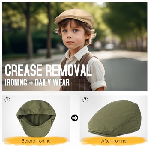 Toddler Cotton Golf Newsboy Cap - color: Army Green, size: 6-24 Months